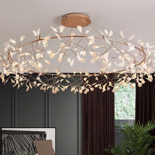 Luminous Pendant Light. Rose Gold Color Tree Branch Shape Etsy