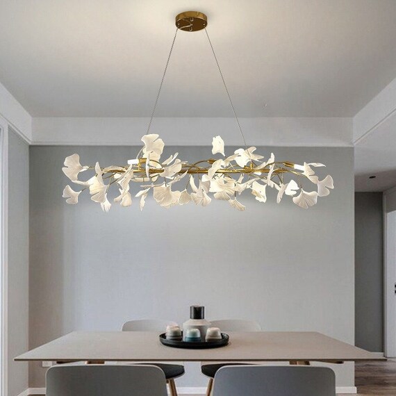 Long form Ceramic Ginkgo Leaf Chandelier Etsy Australia