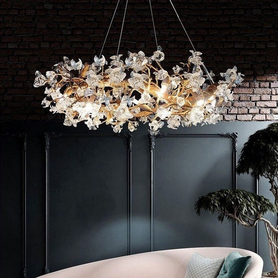 Crystal Flower Tree Branch Chandelier Etsy Australia