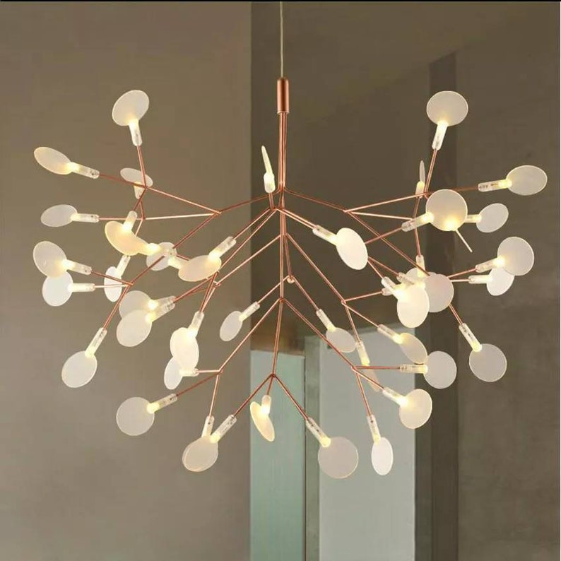 Luminous Pendant Light. Rose Gold Color Tree Branch Shape Etsy
