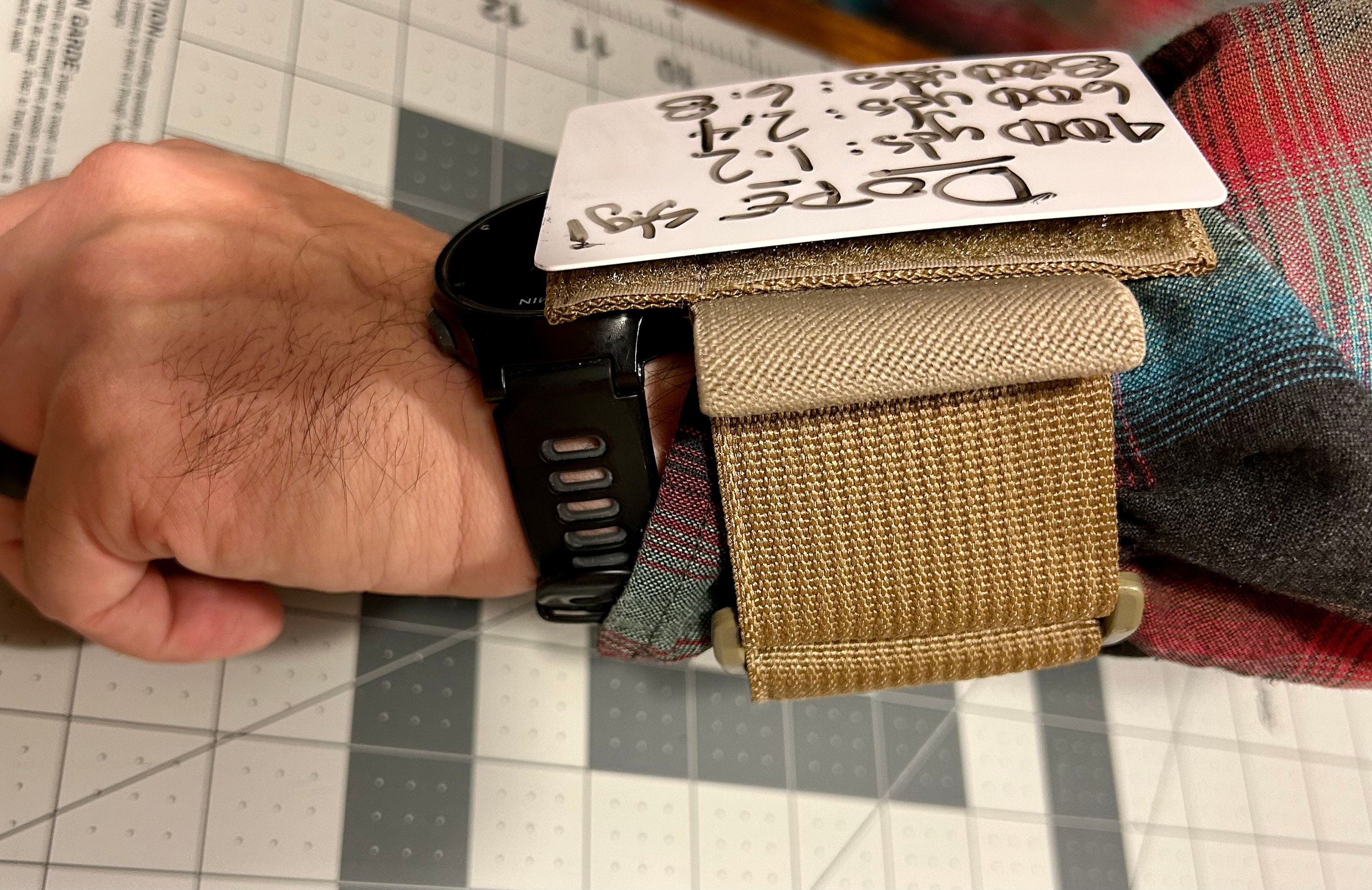 dope card holder sleeve VOTAGOO Tactical Armband Storage Kit QB Wrist Map Arm Pouch Holder for Shooting Rescue Surveillance and Field Measurements (CP Camo) : Sports & Outdoors and alcohol eraser wipes Wrist Dope Card - Etsy