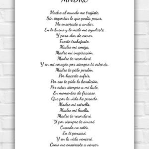 Mamá, Mother, Mom, Poem, Poetry, Spanish Poem, Spanish, Poema, Poesía, Escritos, Poema en Español, Español, Poster, Wall Art, JPG, 300dpi