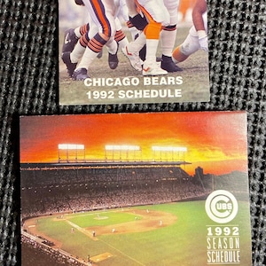 Chicago Bears 1992 Klein Pamflet NFL Football Schema Baseball Cubs Lot