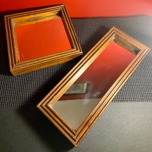 Mirror Set Vintage 1990s Set Wall Hangs Wood