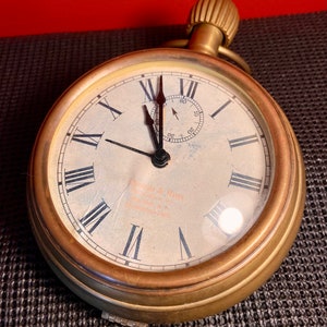 Two’s Company India Brass Clock Free Standing