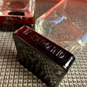 Di Saronno Glasses Clear Set Black Amethyst Square Pedestal Base