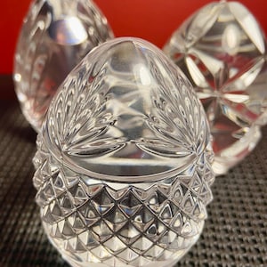 Lead Glass Crystal Eggs France Yugoslavia Lot 3”