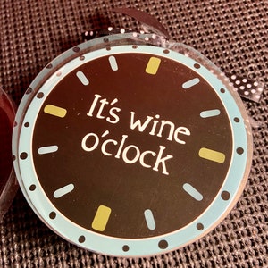 It’s Wine O’Clock Coasters Set Sealed Vintage Cardboard