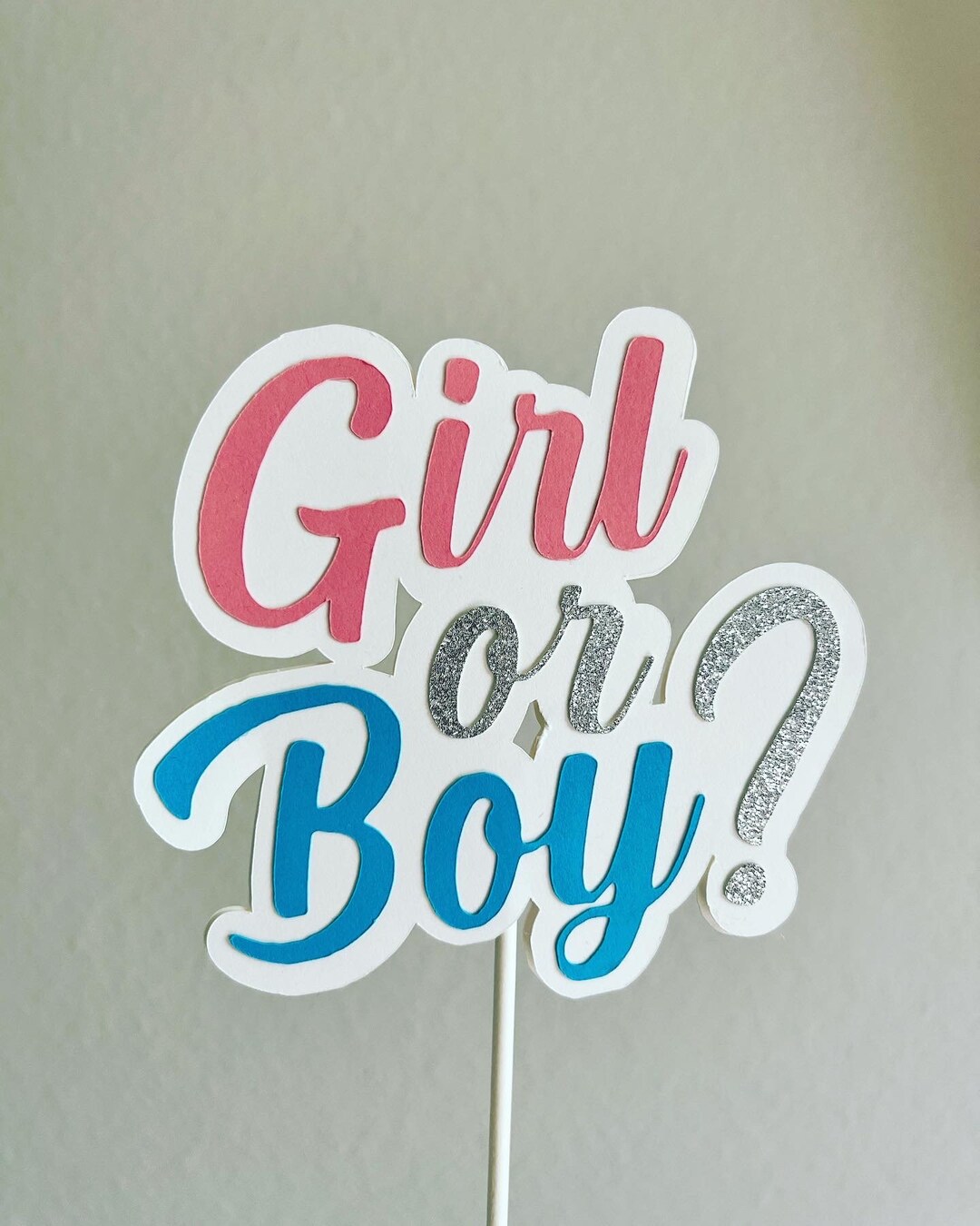 Gender Reveal Cake Topper Pink Cake Topper Customize Cake - Etsy