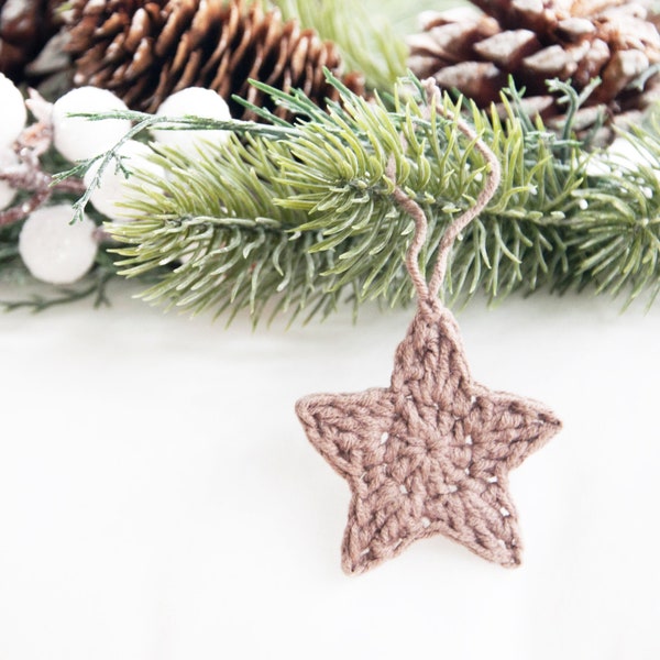 Crochet Star Ornament Pattern, Xmas Tree Decoration, PDF Crochet Star Pattern, Handmade Christmas Gift, Easy Crochet Ornaments