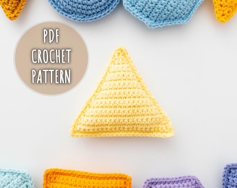 Crochet Triangle Pattern, Amigurumi Triangle Crochet Pattern, Crochet Montessori Toy for Kids, Geometric Shapes Pattern