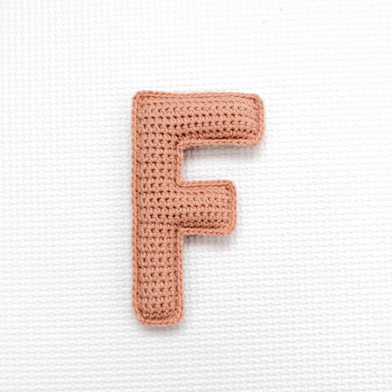 Letter F Crochet Pattern, Stuffed Amigurumi Capital Letters, Crochet Alphabet Pattern, Plush Crochet Letters Pattern, 3D Uppercase Alphabet image 6