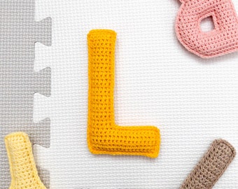 Letter L Crochet Pattern, Stuffed Amigurumi Capital Letters, Crochet Alphabet Pattern, Plush Crochet Letters Pattern, 3D Uppercase Alphabet