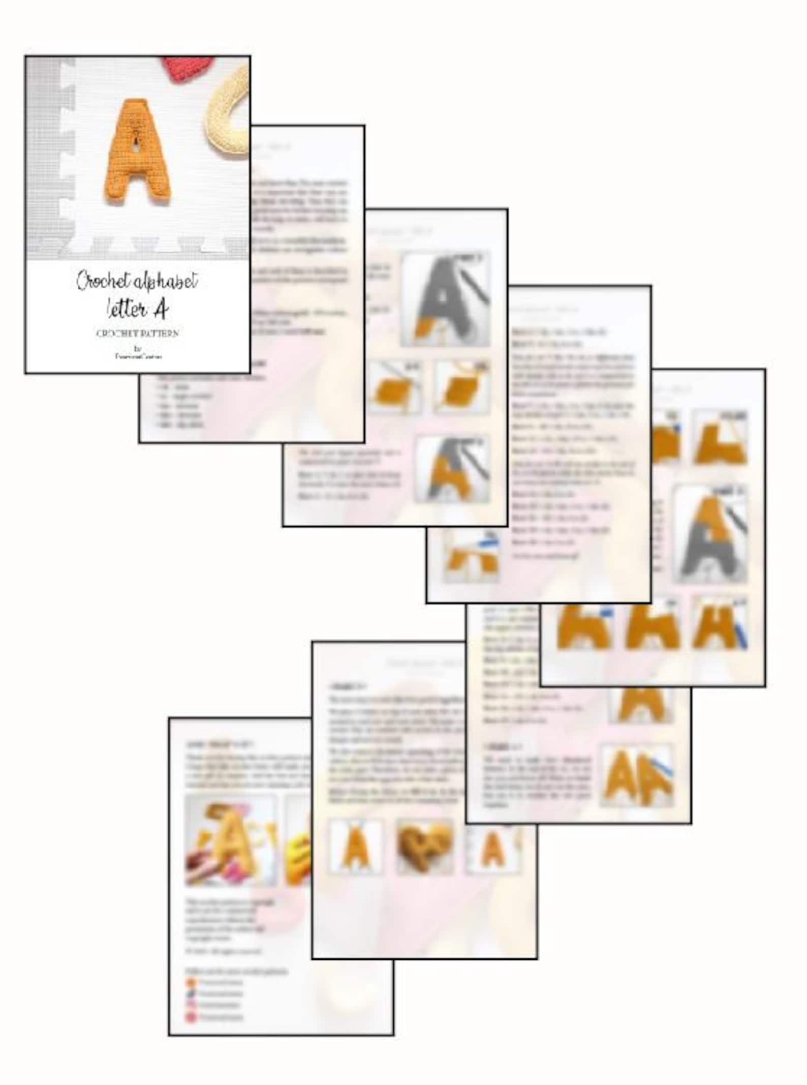 Letter A Crochet Pattern, 3D Crochet Alphabet Pattern, Amigurumi ...