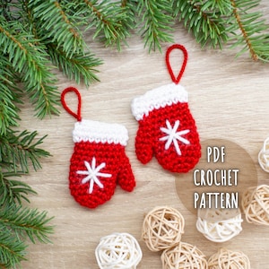 Patroon mini-gehaakte want: doe-het-kerstornament (pdf)