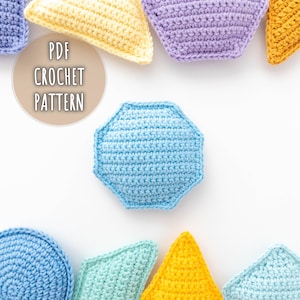 Crochet Octagon Pattern, Amigurumi Octagon Crochet Pattern, Crochet Geometry Pattern, Plush Shapes for Toddlers