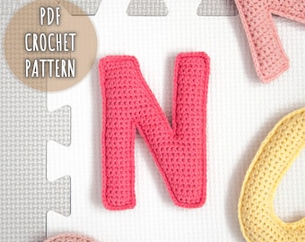 Letter N Crochet Pattern, Stuffed Amigurumi Capital Letters, Crochet Alphabet Pattern, Plush Crochet Letters Pattern, 3D Uppercase Alphabet