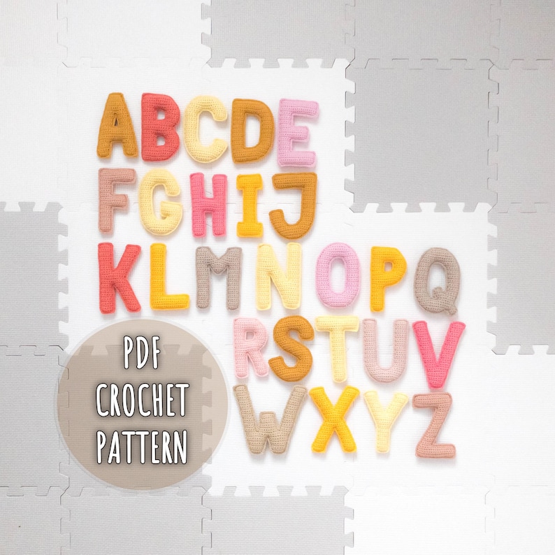 Crochet alphabet pattern - all uppercase crochet letters for crochet projects.
