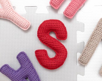 Letter S Crochet Pattern, Stuffed Amigurumi Capital Letters, Crochet Alphabet Pattern, Plush Crochet Letters Pattern, 3D Uppercase Alphabet