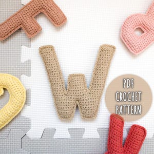 Buchstabe W Häkelmuster, Gefüllte Amigurumi Großbuchstaben, Alphabet Häkelanleitung, Plüsch Häkelbuchstaben, 3D Großbuchstaben