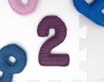 Number 2 Crochet Pattern, Soft Crochet Number Two, Amigurumi Number Tutorial, Crochet Milestone Marker Pattern, Montessori Educational Toy
