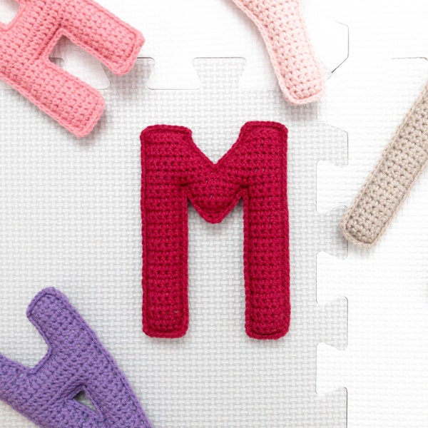 Letter M Crochet Pattern, Stuffed Amigurumi Capital Letters, Crochet Alphabet Pattern, Plush Crochet Letters Pattern, 3D Uppercase Alphabet