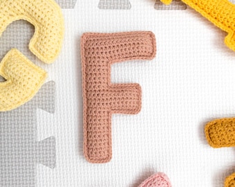 Letter F haakpatroon, gevulde Amigurumi hoofdletters, gehaakt alfabetpatroon, pluche gehaakt letterspatroon, 3D hoofdletteralfabet