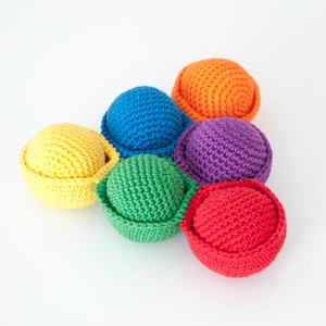 Virkade leksaksmönster för baby, 4 i 1 Montessori-leksaker, sensorisk amigurumi PDF-set, digital nedladdning bild 4
