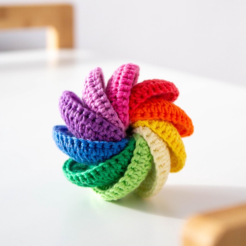Virkade leksaksmönster för baby, 4 i 1 Montessori-leksaker, sensorisk amigurumi PDF-set, digital nedladdning bild 3