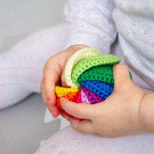 Virkade leksaksmönster för baby, 4 i 1 Montessori-leksaker, sensorisk amigurumi PDF-set, digital nedladdning bild 7