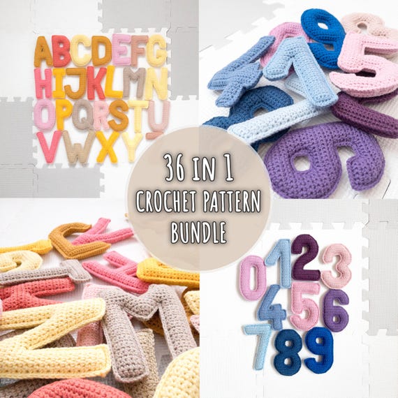 Crochet Letters and Numbers Pattern Bundle