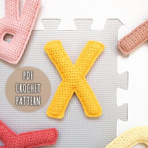 Buchstabe X Häkelmuster, Gefüllte Amigurumi Großbuchstaben, Alphabet Häkelanleitung, Plüsch Häkelbuchstaben, 3D-Großbuchstaben