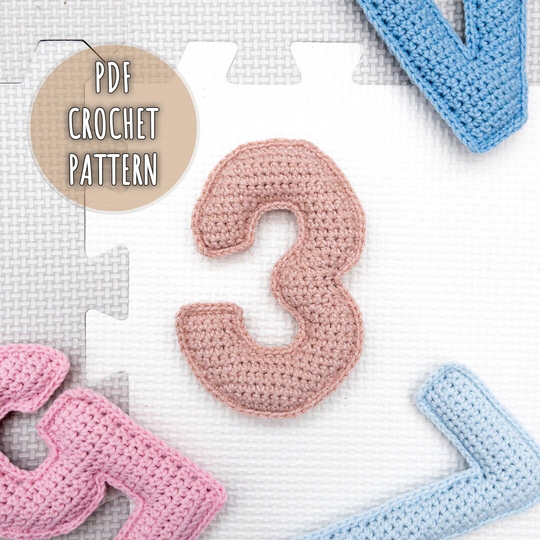 Crochet Math 3 Pattern Number 3 Crochet Pattern, Soft Crochet Number Three, Amigurumi Number ...