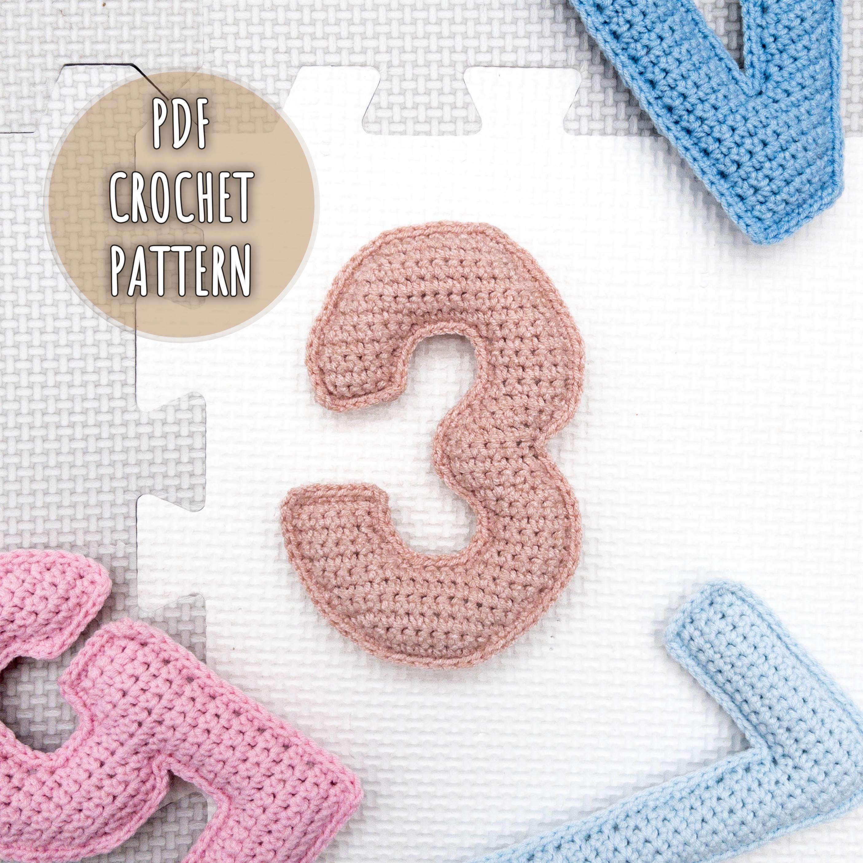 Number 3 Crochet Pattern, Soft Crochet Number Three, Amigurumi