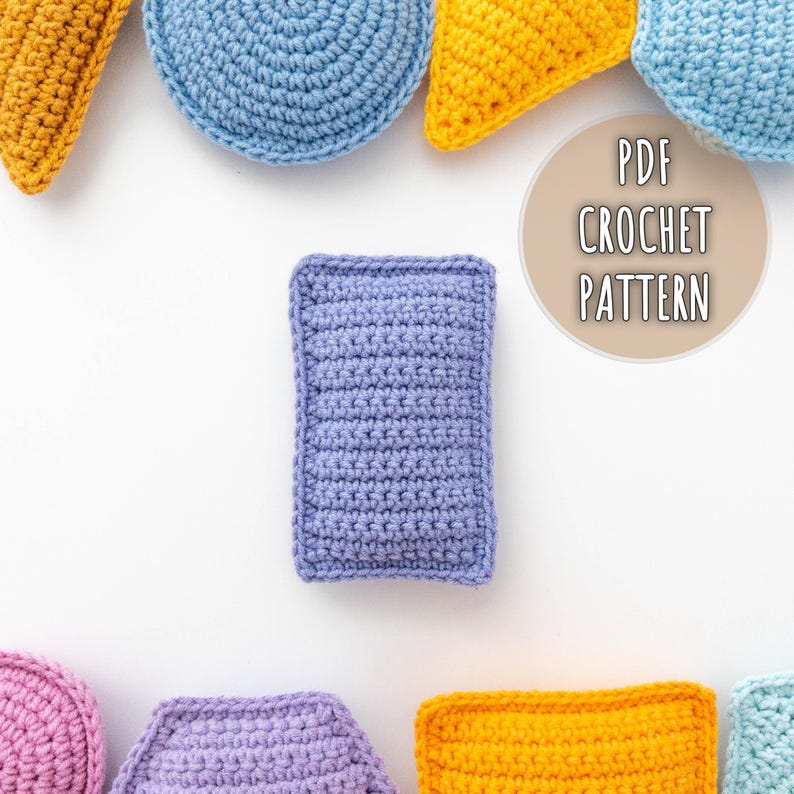Crochet Rectangle Pattern, Amigurumi Rectangle Crochet Pattern, Crochet ...