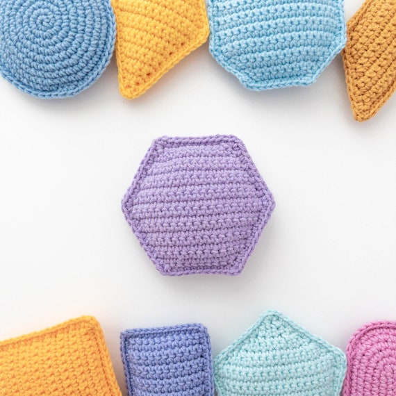 Crochet Hexagon Pattern, Amigurumi Hexagon Crochet Pattern, Crochet Geometry Pattern, Plush Shapes for Toddlers