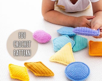 Geometric Shapes Crochet Pattern, Amigurumi Shapes Pattern, Crochet Montessori Toy for Kids, Crochet Baby Toy Pattern