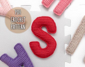 Letter S Crochet Pattern, Stuffed Amigurumi Capital Letters, Crochet Alphabet Pattern, Plush Crochet Letters Pattern, 3D Uppercase Alphabet