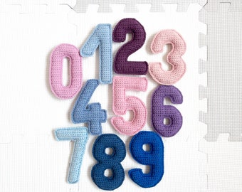 Crochet Numbers Pattern, Plush Number Set 0 to 9, Crochet 123 Pattern, Crochet Milestone Markers, Montessori Numbers Tutorial