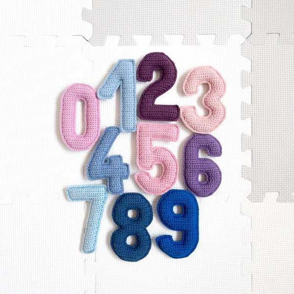 Motif chiffres au crochet, peluches de 0 à 9 chiffres, motif au crochet 123, marqueurs d'étape au crochet, tutoriel sur les chiffres Montessori