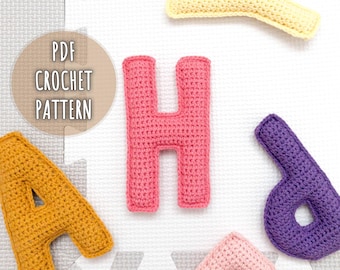 Letter H Crochet Pattern, Stuffed Amigurumi Capital Letters, Crochet Alphabet Pattern, Plush Crochet Letters Pattern, 3D Uppercase Alphabet