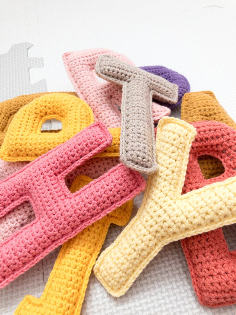 Letter F Crochet Pattern, Stuffed Amigurumi Capital Letters, Crochet Alphabet Pattern, Plush Crochet Letters Pattern, 3D Uppercase Alphabet image 5