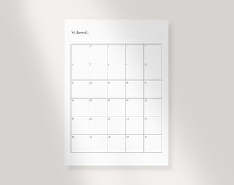 30 Days Of... | 30 Day Challenge Template | 30 Day Habit Tracker