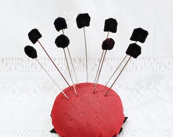 Vintage Mourning Velvet HatPins Hand Sewn 1940-50&#39;s Antique Hat Pins Rememberance Memorial Gift