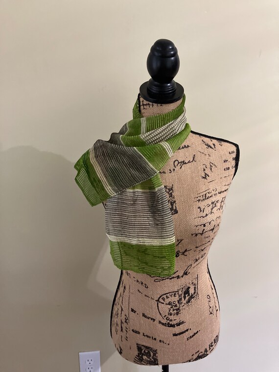 Vintage Lime Green Scarf, Neck Hair Scarf, Green … - image 6