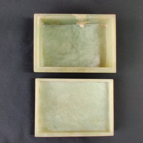 Vintage Jade Jewelry Trinket Box with Jade Lid, C… - image 8