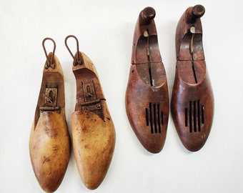 Vintage  Wooden Shoe Trees Adjustable Antique Shoe Tree Size 11