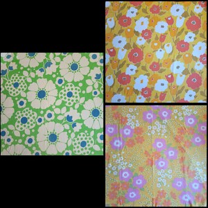 Vintage 1970-tals Mod Flower Power-lakantyg Retro Kitschigt