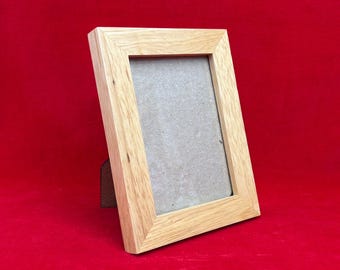 Vintage Natural Wood Rectangular Frame Made in Thailand 6 1/4 in. X 4 3/4 in. to Fit 3 1/2 in. X 5 in. Photo | Tabletop or Wall