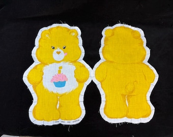 Vintage 1980s Cut and Sew Care Bear BIRTHDAY BEAR Fabric Panel - CUT Ready to Sew